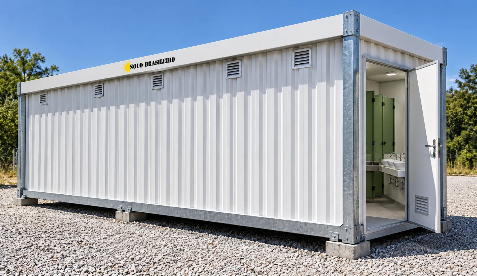 Ilustração externa do container banheiro do conjunto Super WC